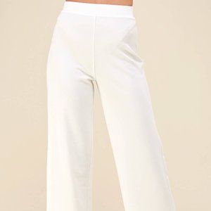 Ivory Relaxed Fit Wide Leg Pants
